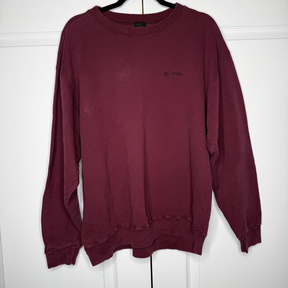 No Fear Sweatshirt Mens Medium Red Embroidered Logo‎ Fleece Crewneck Pullover